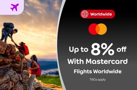 アゴダのマスターカード決済で国際線航空券が最大8%オフ割引プロモ